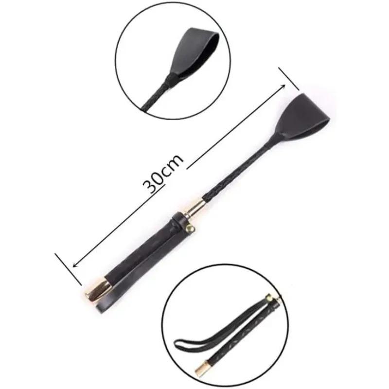 30CM Leather Equestrian Horseback Racing Riding Role Plays Trail Leather Horse Whip Riding Stage Performance Show New