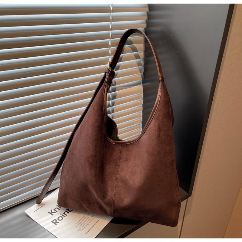 Suede Bag Women's Large-capacity New Autumn and Winter Retro Shoulder Messenger Bag Commuter Tote Bag