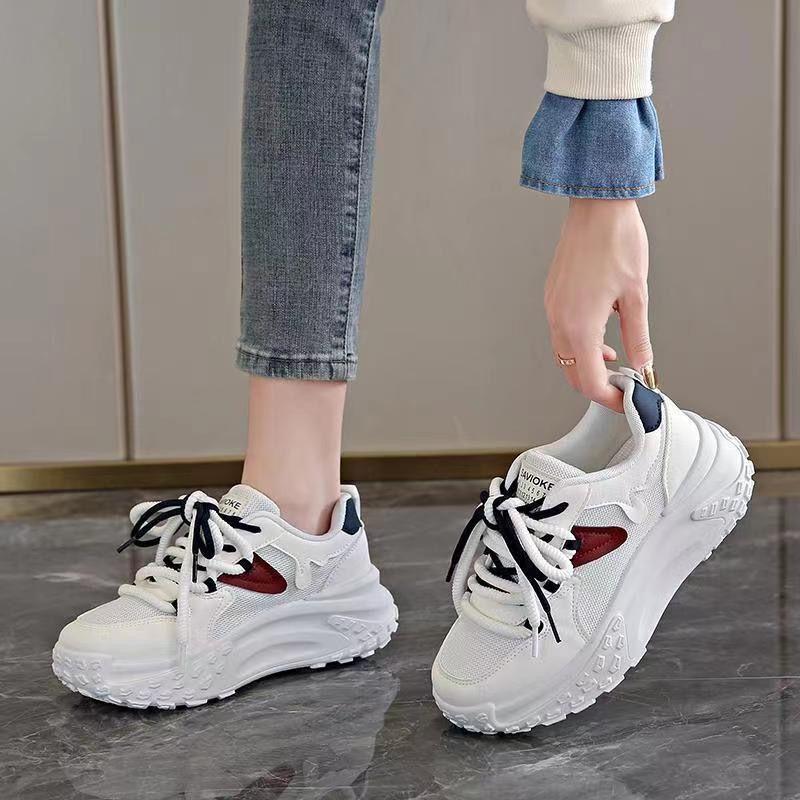 Dad shoes women's 2025 new summer and autumn women's shoes versatile height-increasing low-top mesh platform casual sports shoes