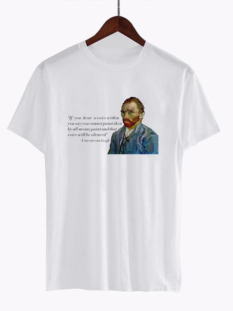 Unisex Van Gogh Van Goghing Van Gone Meme Funny T Shirt Hipsters Cute Tee z nadrukiem