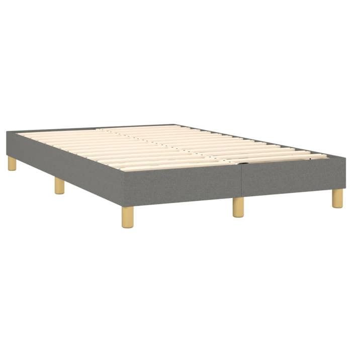 Maison Exclusive - Sommier à lattes de lit avec matelas Gris foncé 120x200cm Tissu