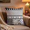 Ins Style Simple Pearl Black And White Cushion Cover Soft Plush Cushion Cover Double Print And Invisible Zipper For Sofa Home Ca