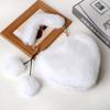 Fashionable Women's Faux Fur Cute Heart-shaped Portable One Shoulder Plush Crossbody Bag Cute Chain Bag Valentine's Day Gift