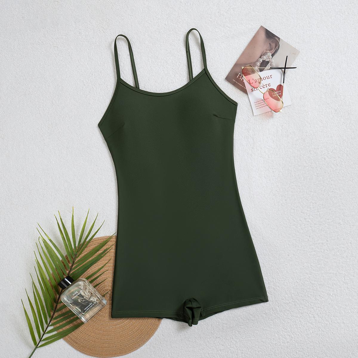 Women s Swimsuit Army Green Sexy One-piece Shorts One-piece Bikini Swimsuit Beach Wear S армия зеленый