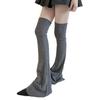 Ribbed Knit Slimming Thigh High Long Socks Elegant Solid Color Designs Flared Over Knee Leg Warmers Stockings for Women