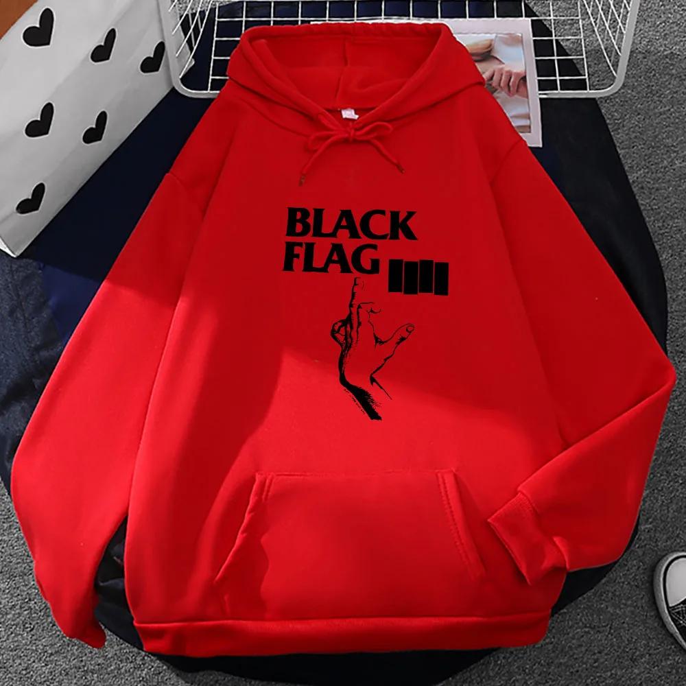 Punk Rock Band Black Flag Print Hoodies Street Grunge Casual Sweatshirts Autumn Fleece Clothing Male/female Hooded Pullover Tops