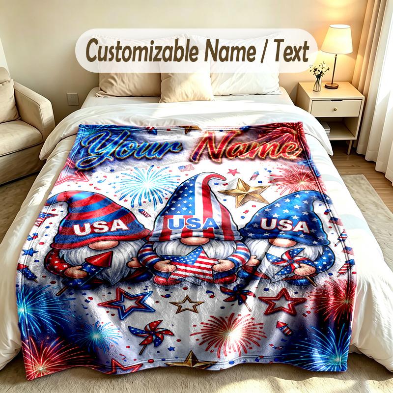 Celebration Party Theme Custom Blanket Personalized Name & Text Customized Soft Warm Throw Blanket Home Decor
