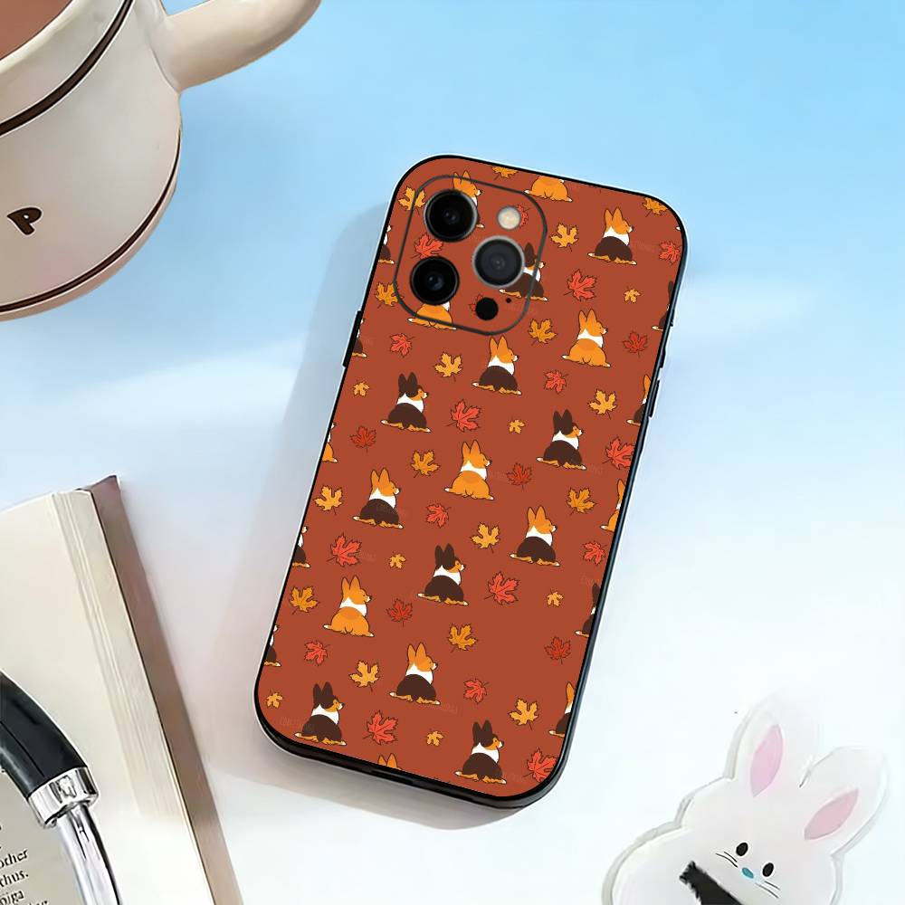 Cute Dog Shiba Inu  Phone Case For iPhone 17,16,15,14,13,12,11 Plus,Pro Max,XS,Soft Silicone Black Cover
