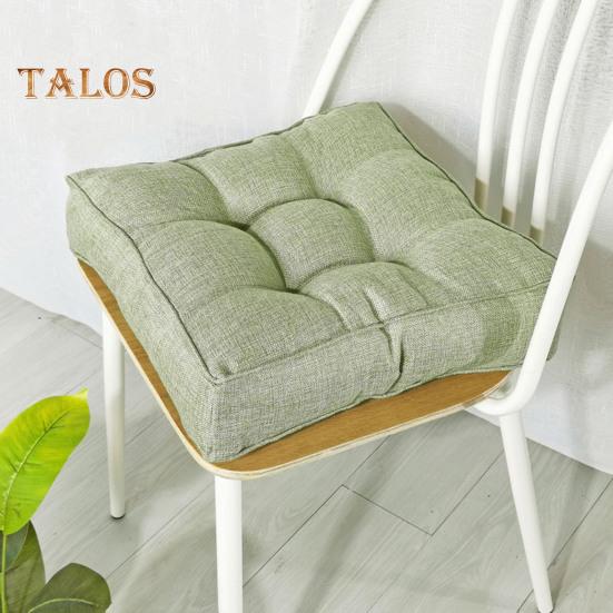 Solid Color Square Seat Cushion Breathable Cotton Linen Thickened High Elastic Padded Super Soft Home Office Chair Tatami Sofa Floor Sitting Mat Pad