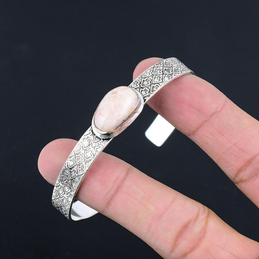 Daughters Day Deal 925 Sterling Silver Natural Rhodochrosite New Bangle Bracelet
