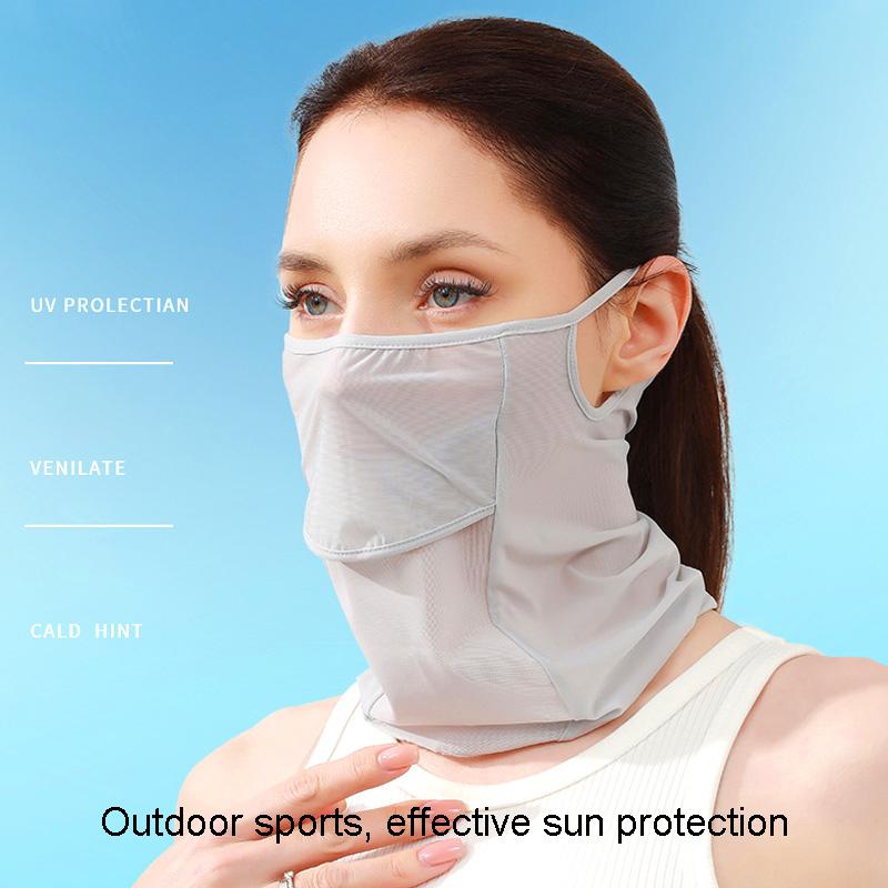 

Женская регулируемая маска для шеи с УФ-защитой, ледяной шелк, ультратонкий солнцезащитный крем для всего лица на открытом воздухе
