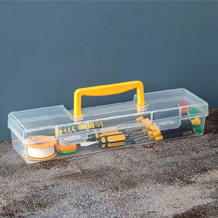 Clear Hardware Storage Box With Handle Perfect For Organizing Supplies And Workshop Tools Handheld Toolbox
