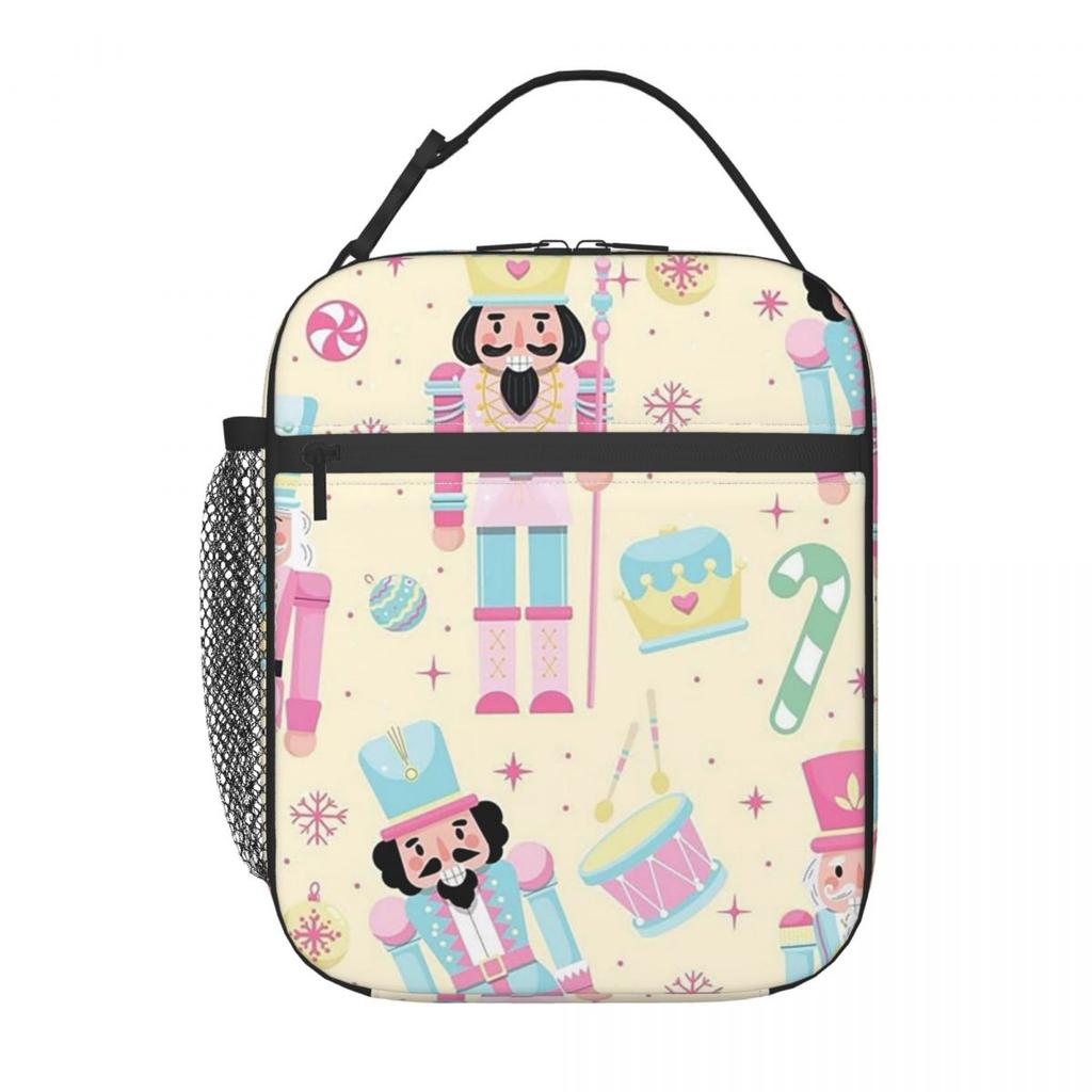 Nutcracker Ballet Christmas Theme Pattern Insulated Lunch Bag for Women Children Leakproof Food Boxes Thermal Lunch Box Tote