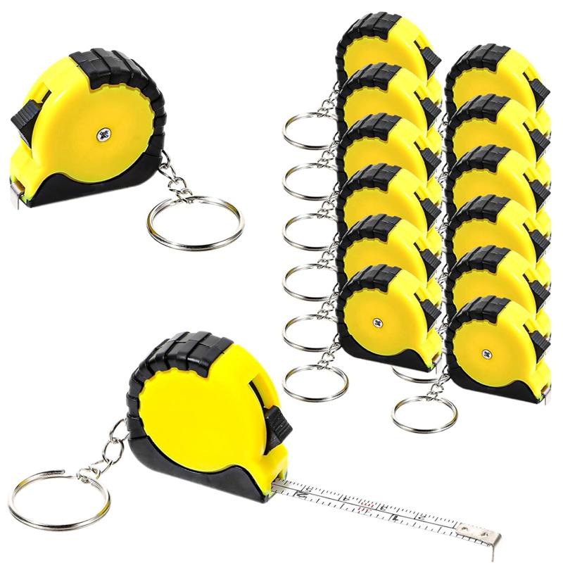 

M-Modern-12Pcs Tape Measure Keychains, Mini Tape Measures With Stable Slide Lock Construction Favors Tape Measure 1M/3.3Ft жовтий