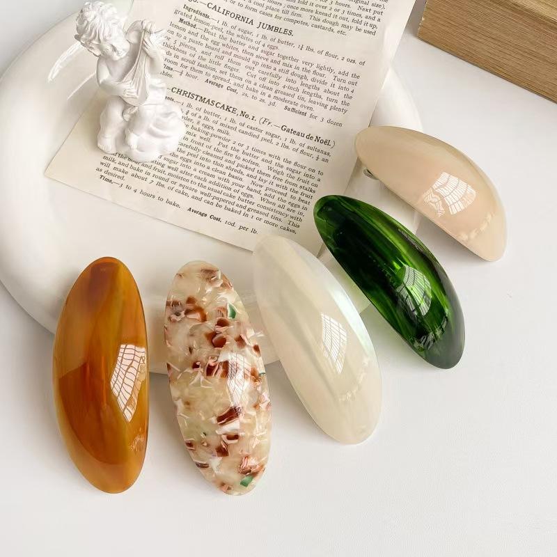 1/6pcs High-end Spring Clip Korean France Acetate Ponytail Clip Hair Clip for Women Straight Clip