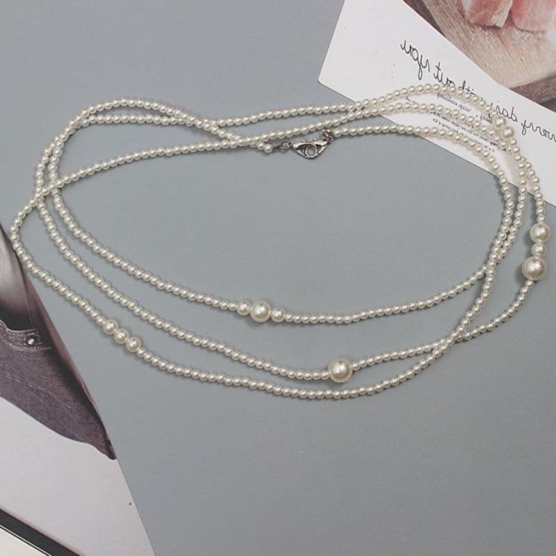 Imitation Pearl Waist Chain Women With Dress Sub Sweater Multi-Layer Pearl Waist Chain Women'S Simple Body Chain
