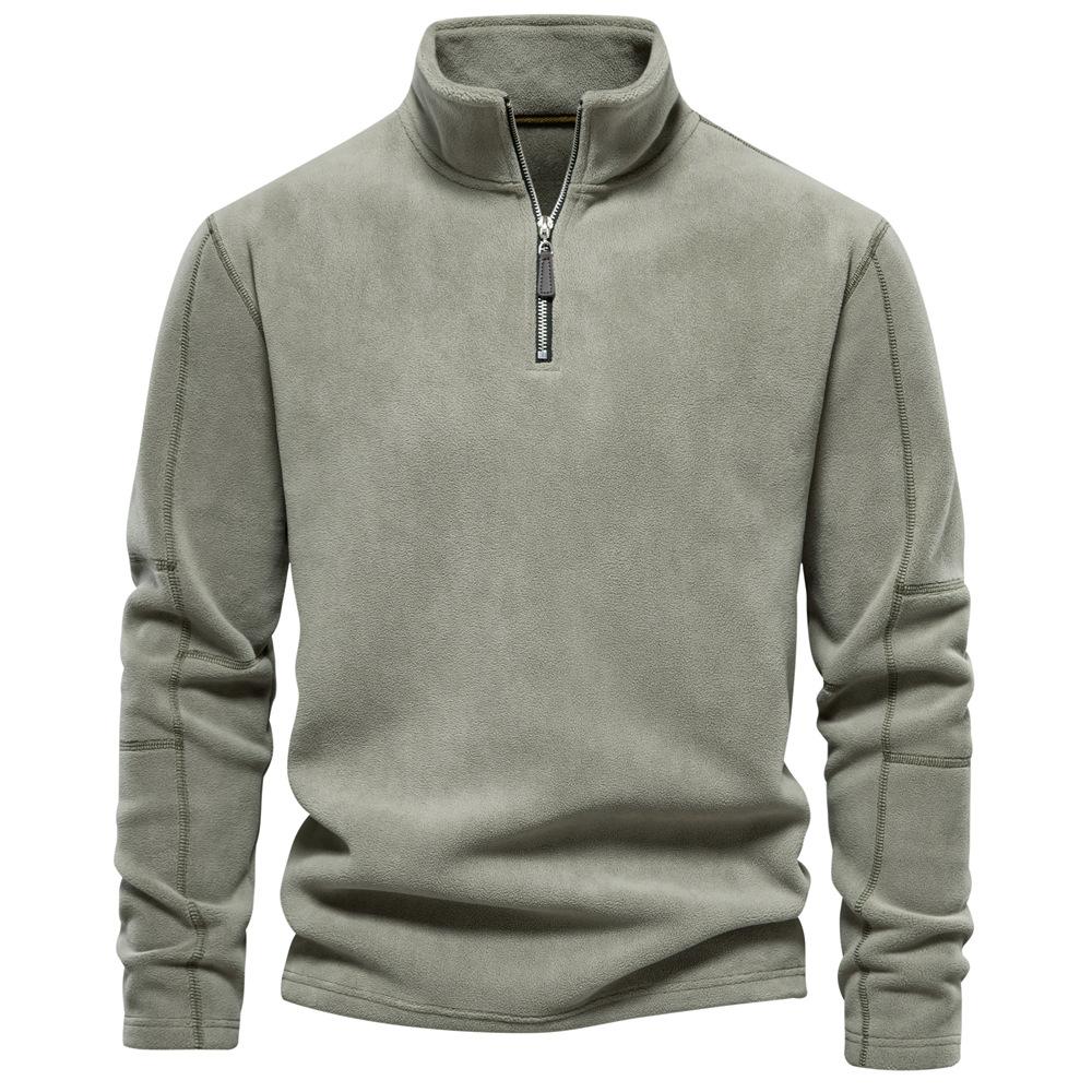 

Men S Autumn And Winter New Stand-Up Collar Semi-Zipper Long-Sleeved Sweater Stand-Up Collar Cross-Border Trend Versatile Men S Fleece Top M