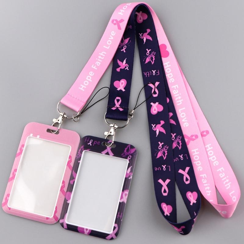 2pcs Support Phone Holder Ribbon Lanyard Neck Strap Quick Release Buckle for Keys and Phones Awareness Accessories