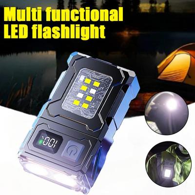 Nuova Torcia Multifunzionale COB Angolo Regolabile LED Torcia da Esterno Portatile Luce Portachiavi Magnetica Lampada di Avvertimento da Campeggio
