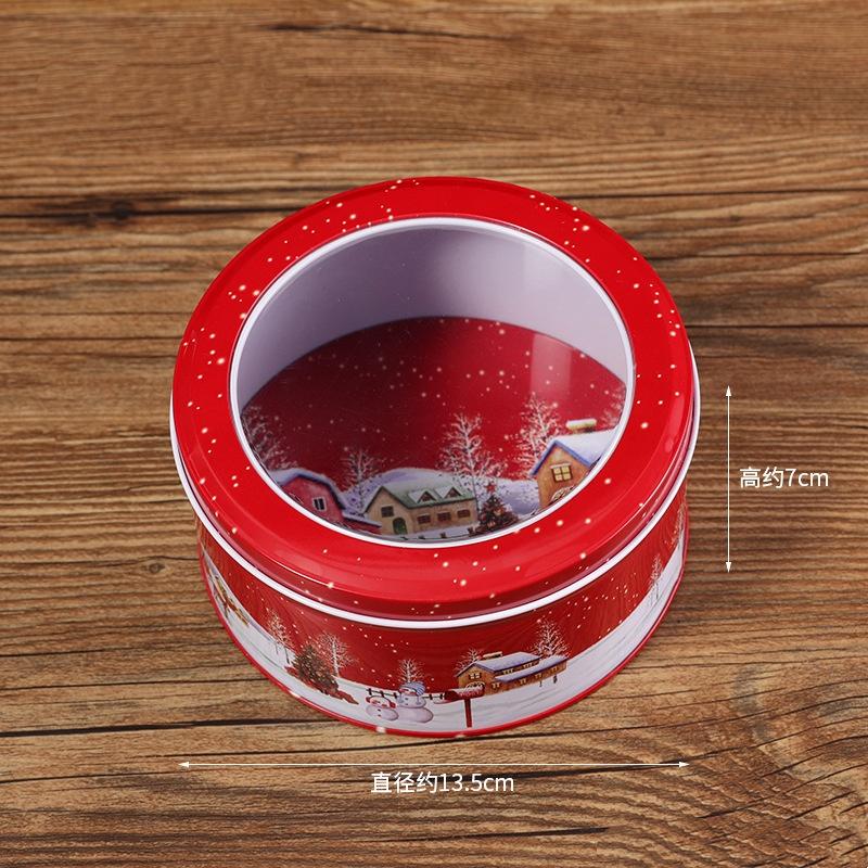 Christmas Gift Box Metal Tin Candy Cookie Packaging Box Containers Kids New Year Gift Decor Xmas Party Supplies Navidad