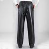 Men's PU Leather Pants - Oil & Waterproof, Loose Fit, Plus Size, Ideal for Work, Driving, Delivery, and Riding during Autumn/Winter.