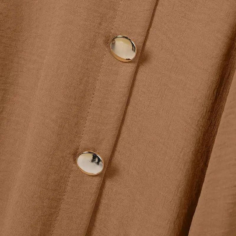 2024 Elegant Solid Color Muslim Women's Two-Piece Suit: Long Side-Slit Shirt & Wide-Leg Pants