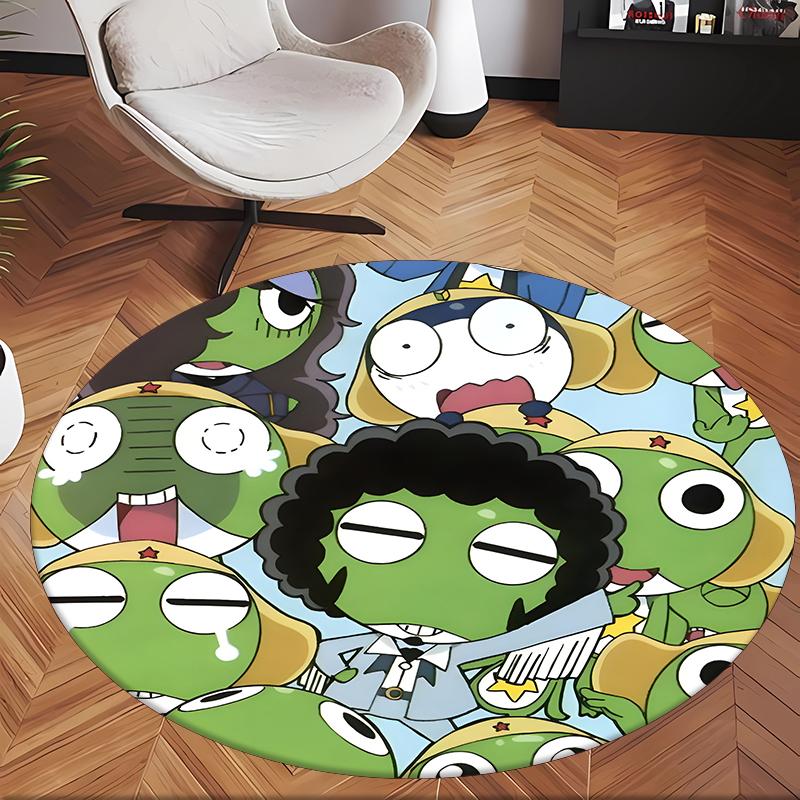 Keroro (1) Round Office Rug Decorative Floor Rug for Office Bedroom Living Room and Home Space