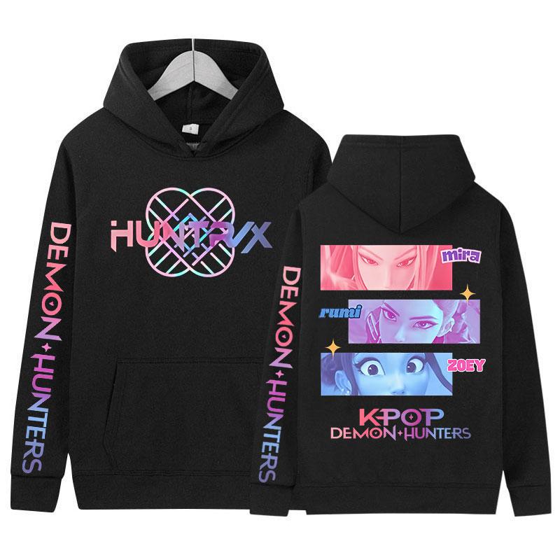 

K-pop Demon Hunters Movie 2025 Graphic Hoody Men Women Retro Oversized Sweatshirt Fashion High Quality Fleece Hoodies Streetwear 3XL
