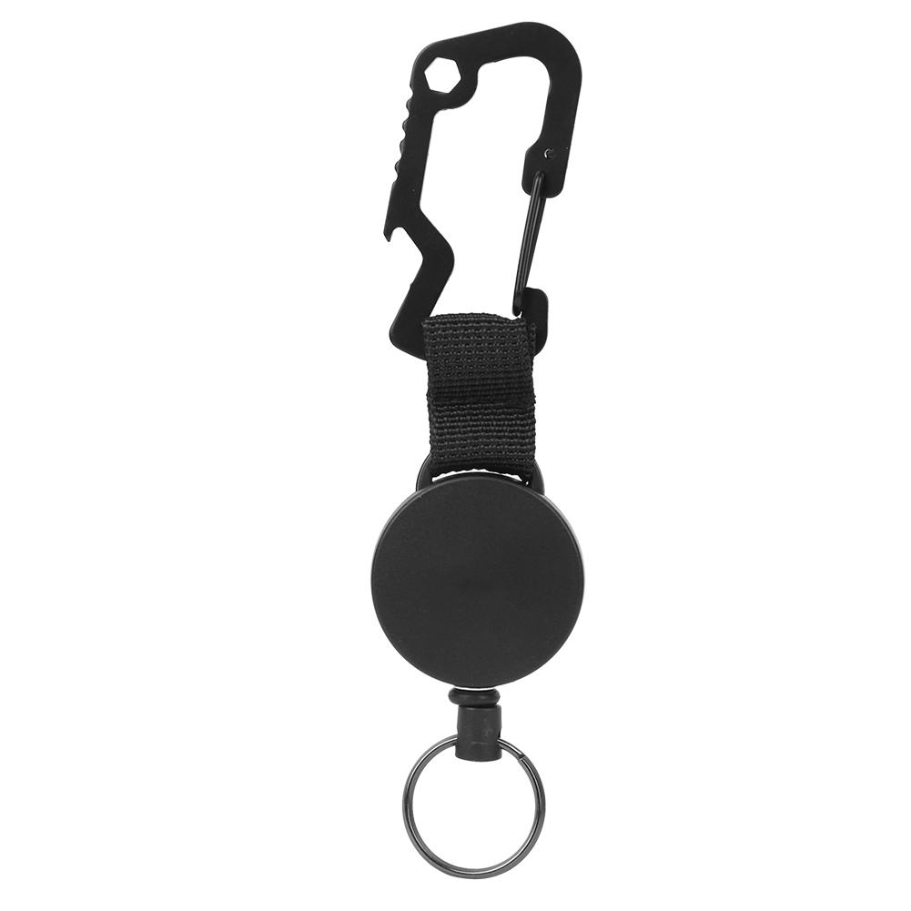 Retractable Key Chain Stainless Steel Wire Fishing Antilost High Elasticity Webbing