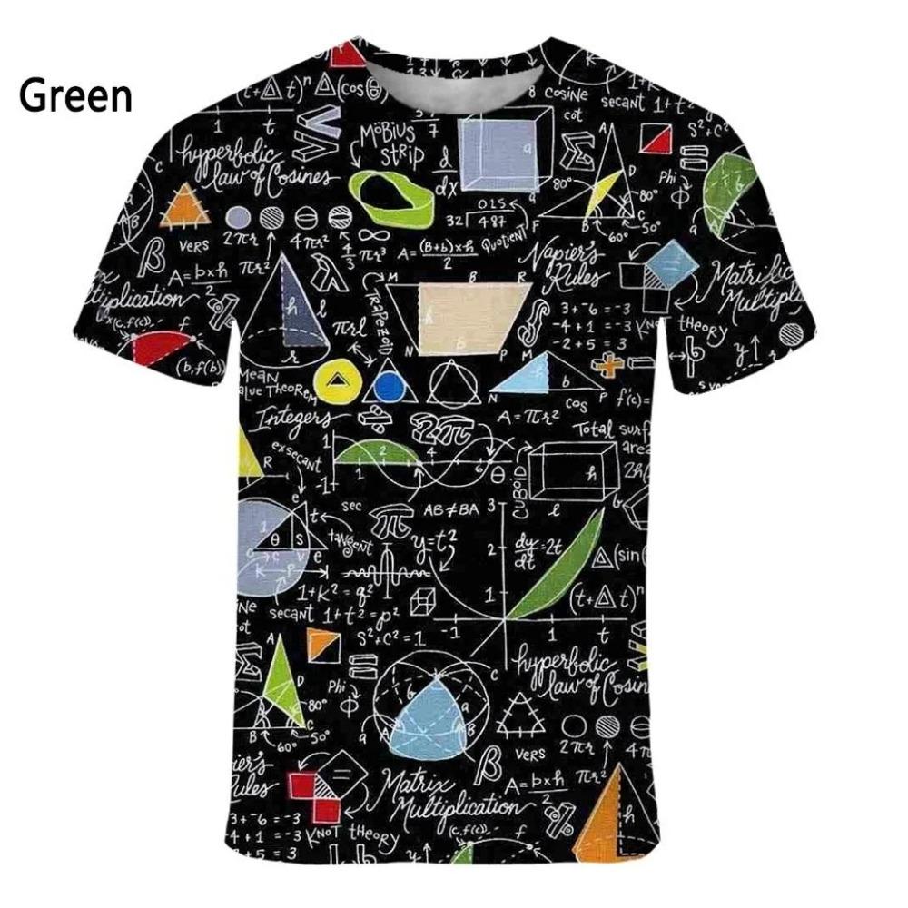 Mode Nieuw Leuk Wiskundige Formule Heren Bedrukt T-shirt Street Fashion Harajuku Grote Maten Ronde Hals Korte Mouw