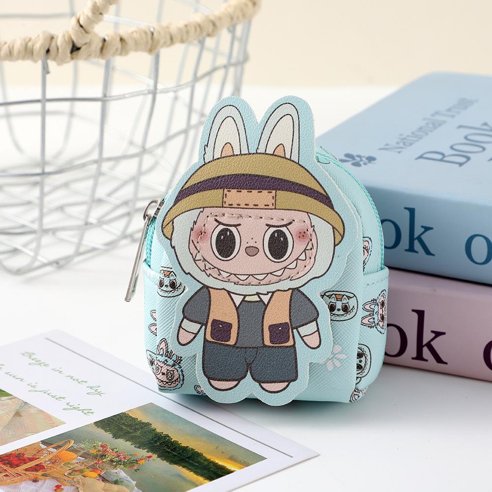 

New Cute and Fashionable Labubu Wallet Keychain Cartoon Doll Keybag Earphone Storage Bag 5453