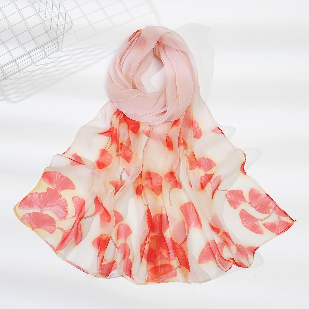 Modischer Schal Stolen Blumenmuster Damen Neu Strand Weiblich Lange Wickeltücher Frühling Herbst Strand Georgette Sonnenschutz Hijab Schal