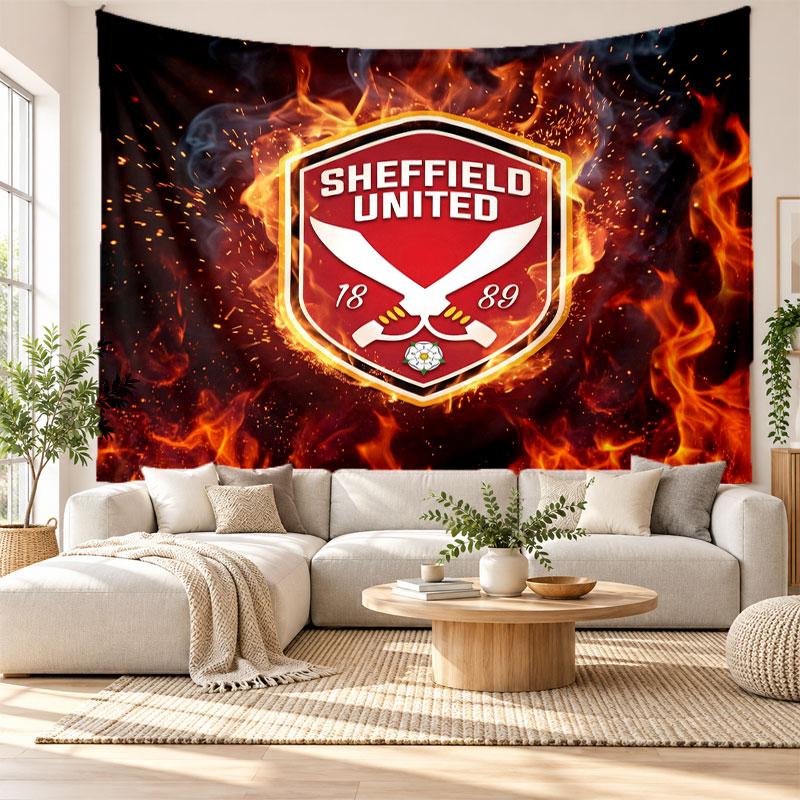 Sheffield United Football Wall Tapestry, Soft Fabric Wall Hanging, Decorative Backdrop For Bedroom Home Wall Art