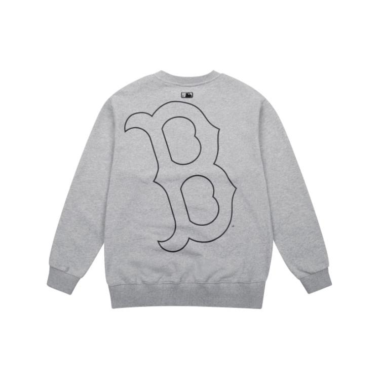 MLB Boston Red Sox Sweatshirts Unisex Gray Crew Neck Moderate Regular 31MT05111-43M S