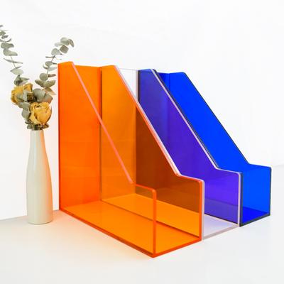 Acrylic A4 File Storage Case Folder Storage Rack Color Book Storage Rack Desktop Stand Multi-functional Bookshelf Organizer