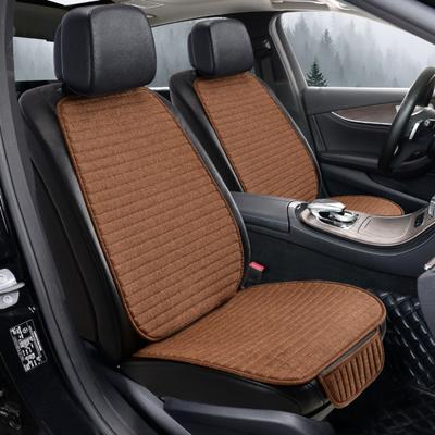 Capa de Assento de Carro de Linho Macia e Respirável Almofada de Assento Dianteira Premium com Protetor Antiderrapante Universal Serve na Maioria dos Carros - 1 Unidade