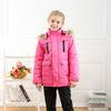 Middle and Big Children's Cotton Jacket Solid Color Thickened Warm Rushing Jacket Boys and Girls Hair Collar Removable Hooded Jacket