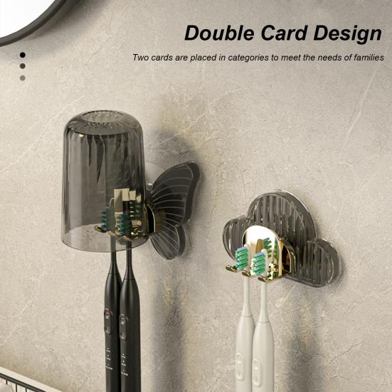 

Настенный держатель для зубных щеток. Простая установка. Вешалка для зубных щеток в форме бабочки. Хорошая несущая полка для хранения с быстрым сливом для ванной комнаты.