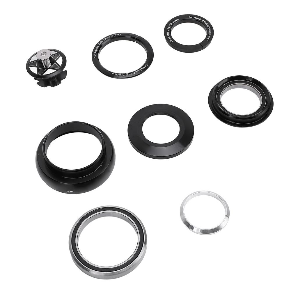 Bike Bearing Headset 44mm Straight Tube Aluminum Alloy CNC Cutting Process Cycling Headset Replacement