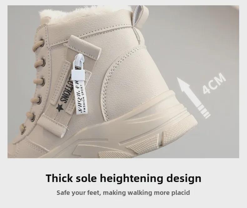 Dámské vysoké plyšové sněhule - Zima 2024, Zesílená bavlna, Velikost 34