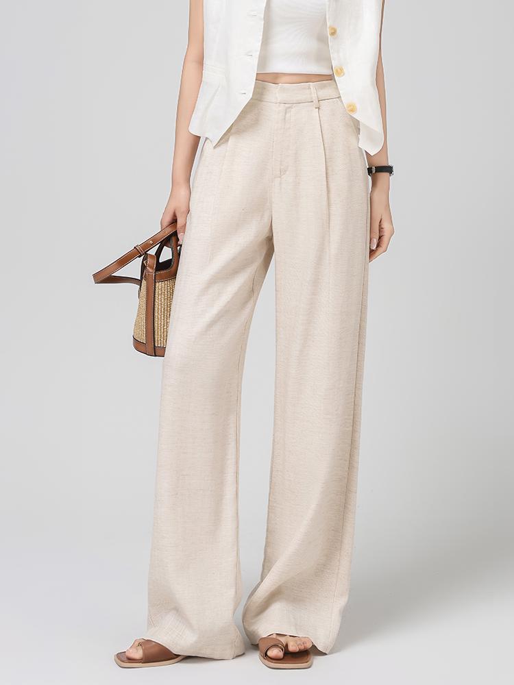 Tencel-Linen High-Waist Wide-Leg Summer Pants Extra Large