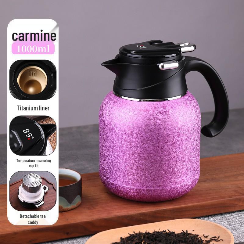 316 Stainless Steel Portable Insulated Teapot with Titanium Plating and Tea-Water Separation, Large Capacity for Stewing