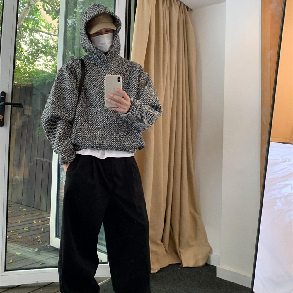 Винтажная текстура с капюшоном толстовка женская 2024 осень Y2k свободные длинные рукава — фото 6