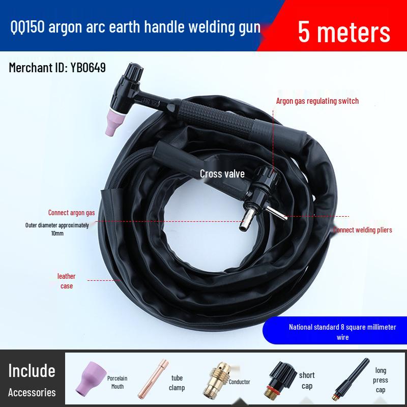 WP-18/26 Water-Cooled Argon Arc Welding Gun Set with Cable & Earth Handle