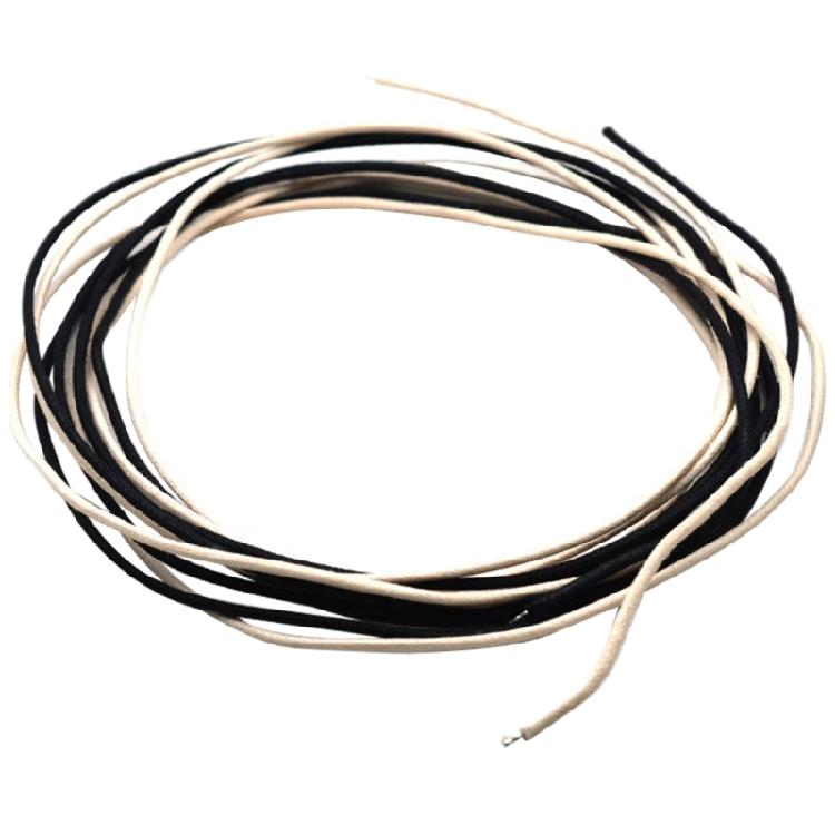 

2m 6.5ft (Black and White) Cloth-covered Stranded Pushback 22Awg Guitar Wire Set 1