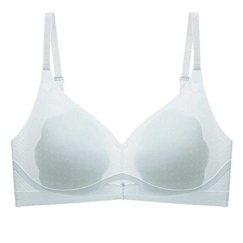 Chinese Style Cool and Seamless Soft Support Underwear Ultra-thin Large Chest Small Chest Push-up Large Backless Bra