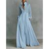 Polyester Long Sleeve Dress With Pleated Aline Silhouette For Elegant Winter Fashion