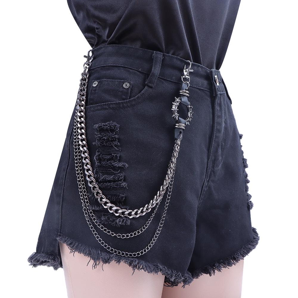 

Модна ланцюжок на штани Crazy Hunter з шипами: Панк-рок Хіп-хоп Метал Аксесуар на талію для чоловіків та жінок