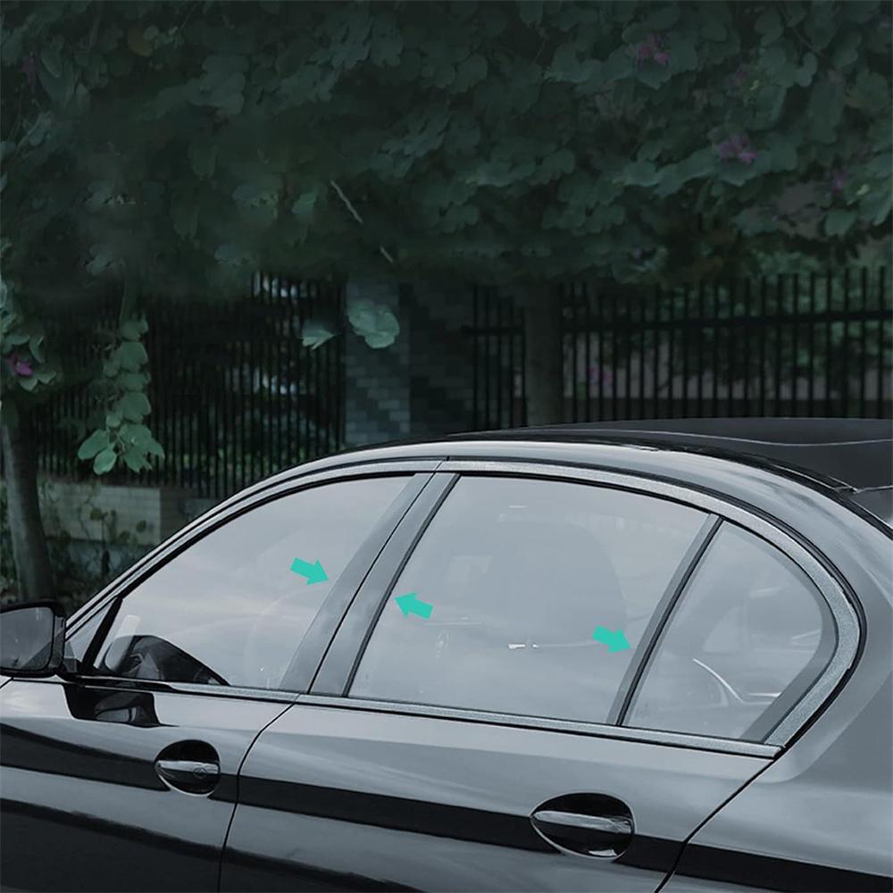 Pillar Posts Door Piano Black Trim Decal Cover Kit For BMW F10 5-Series 11-17