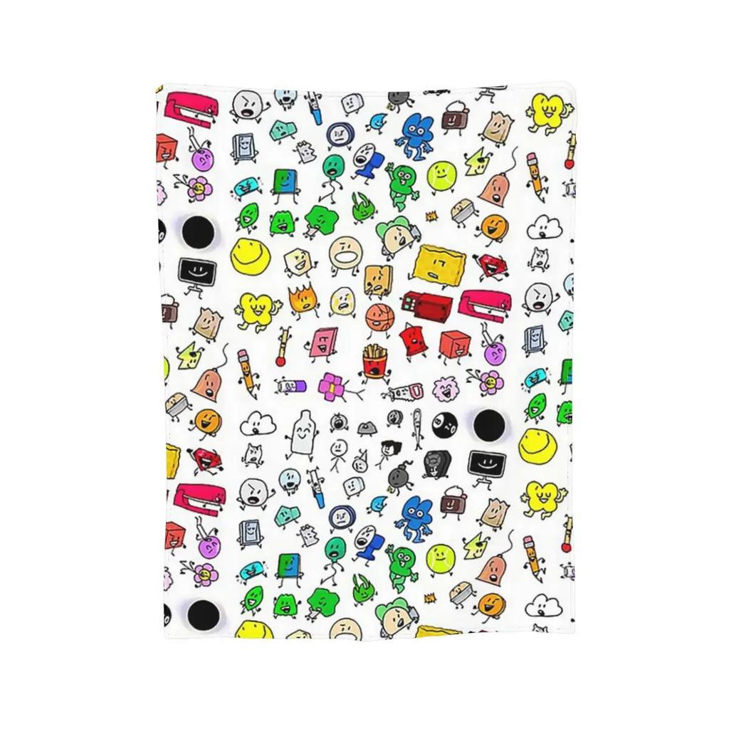 BFDI All Characters (Transparent) Blankets Soft Warm Flannel Throw Blanket Bedding for Bed Living Room Picnic Travel Home Couch